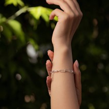 Silver bracelet "Chain" 141604 Onix 15