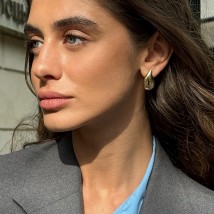 Серьги "Megan" в желтом золоте (Small) с09085 Онікс