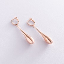 Gold earrings "Droplets" s07042 Onyx