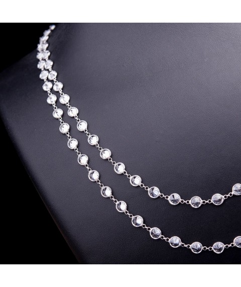 Silver necklace with cubic zirconia 18196 Onyx