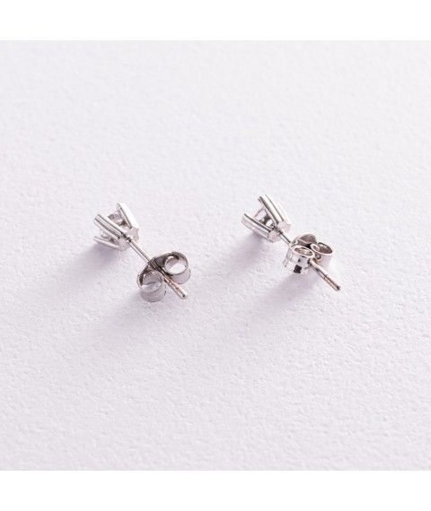 Gold earrings - studs with cubic zirconia s06152 Onyx