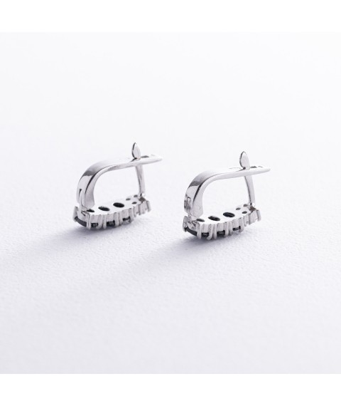 Серебряные серьги с сапфирами и фианитами GS-02-063-3110 Онікс