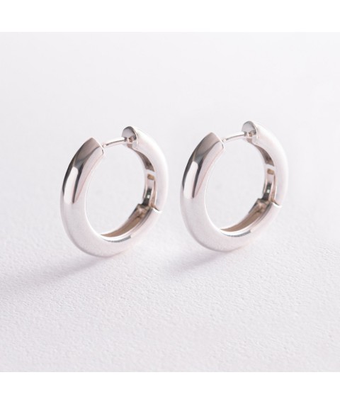 Серебряные серьги - кольца 123220 Онікс