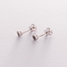Gold stud earrings with diamonds sb0311ca Onyx