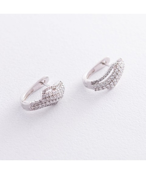 Сережки в білому золоті з діамантами MR14997Egm Онікс