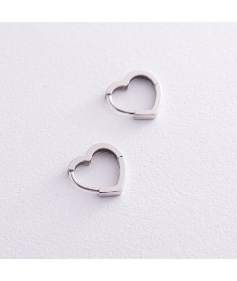 Earrings "Hearts" in silver 123289 Onyx