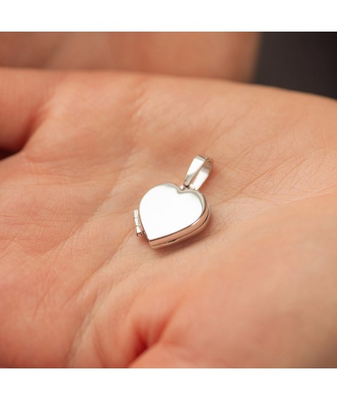 Pendant for photography "Heart" (white gold) p01943 Onix