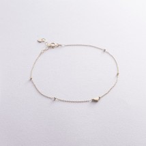 Anklet "Heart" in yellow gold b05327 Onix 26