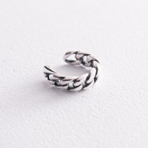 Silver earring - cuff "Chain" 123214 Onyx