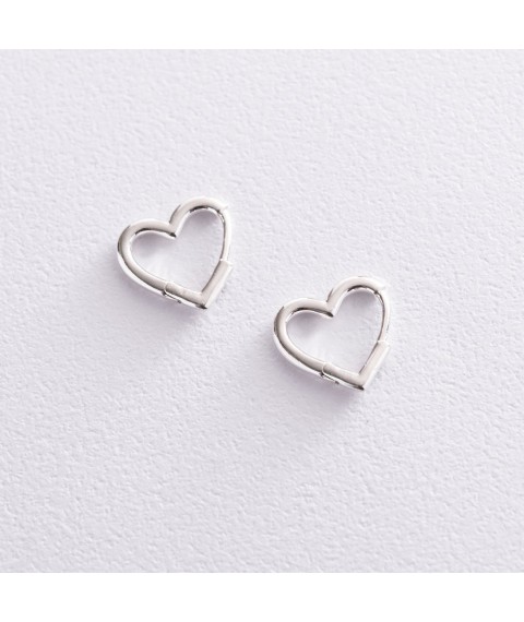 Earrings "Hearts" in silver 122877 Onyx