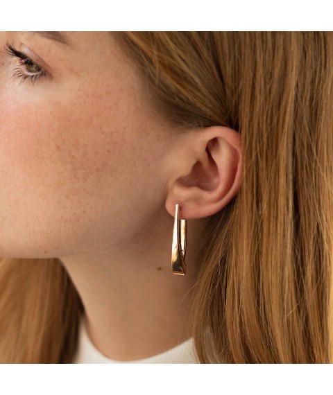 Gold earrings s04273 Onyx