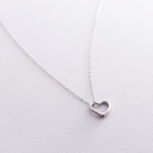 Silver necklace "Heart" 181228 Onix 47