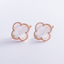 Earrings "Clover" in red gold (mother of pearl) s07909 Onyx