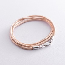 Silk cord with silver clasp 18733 Onix 50