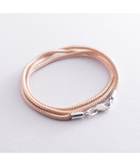 Silk cord with silver clasp 18733 Onix 50