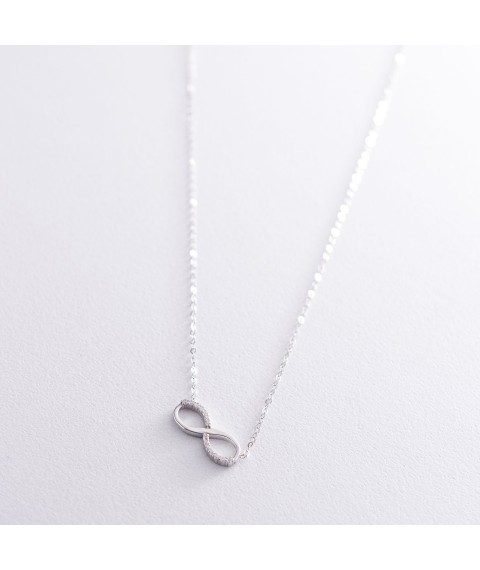 Silver necklace "Infinity" 181026 Onix 40