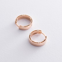 Золоті сережки "Кільця" (фіаніти), діаметр: 17 мм с05227 Онікс