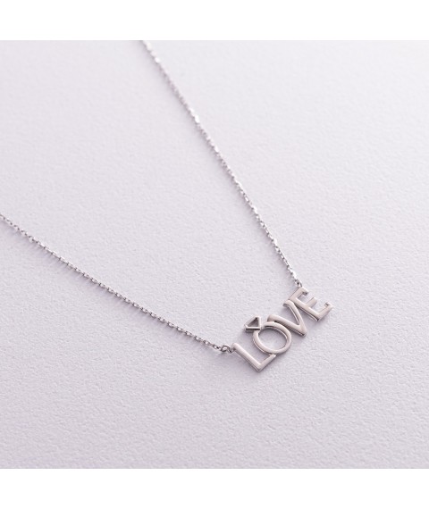 Gold necklace "Love" with engagement ring col01023 Onix 45