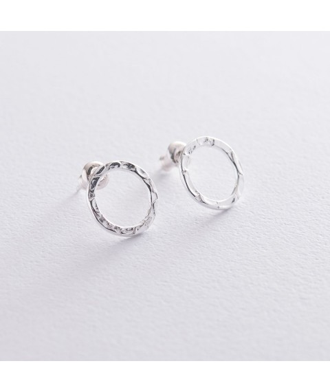 Срібні сережки "Мерехтіння" (1.2 см) 122706 Онікс