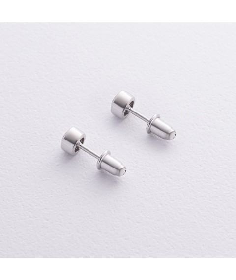 Silver earrings - studs (cubic zirconia) 122385 Onyx