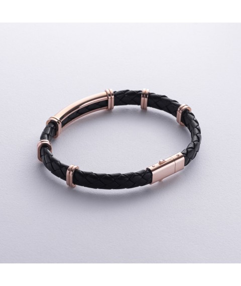 Men's gold bracelet (leather) 519222400 Onyx 21