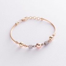 Gold bracelet with cubic zirconia b04369 Onix 19
