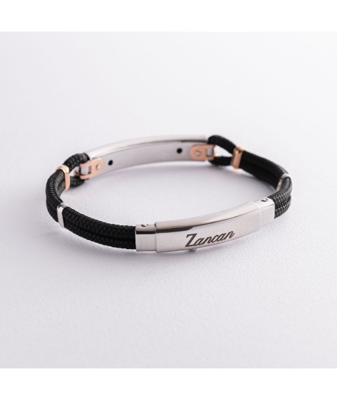 Men's Kevlar bracelet with black spinel ZANCAN EXB787R-N Onyx