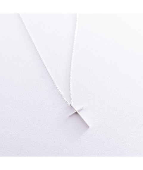 Necklace "Cross" in silver 181053 Onix 50