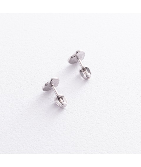 Срібні сережки - пусети "Сердечки" (емаль) OR131110 Онікс