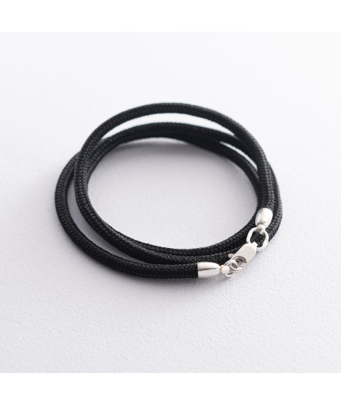 Silk cord with silver clasp 18718 Onix 55