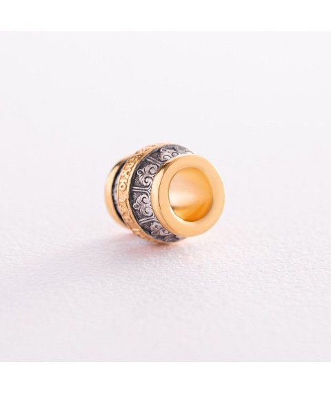 Silver charm with gold plated 132295 Onyx