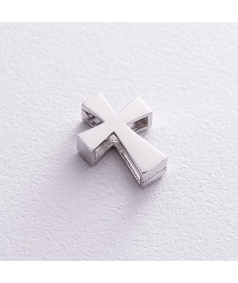 Cross Minimal in white gold (opens) p03088 Onix