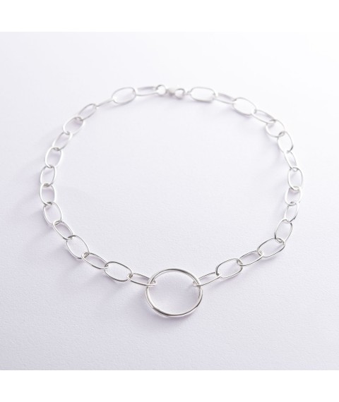 Necklace "Cycle" in silver 181047 Onyx 45