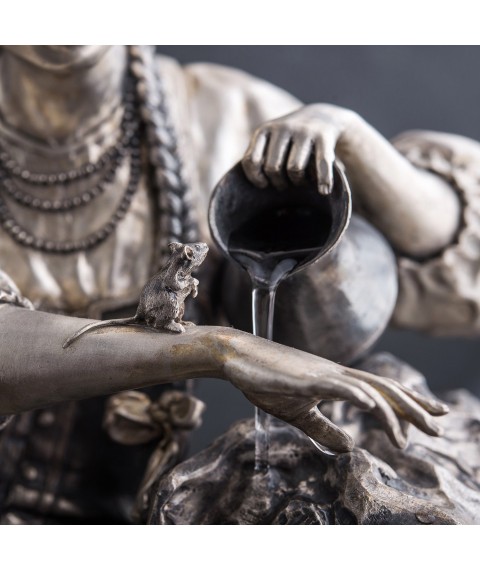 Handmade silver fountain figure "Young lady with a jug" ser00100 Onix