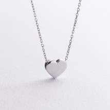 Necklace "Heart" in white gold kol02532 Onix 45
