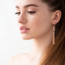 Dangling earrings in red gold s06874 Onyx