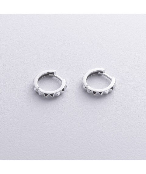 Earrings - rings "Mona" in silver 7183 Onyx