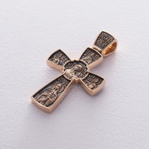 Золотий православний хрест (чорніння) "Спас Нерукотворний" п02892 Онікс
