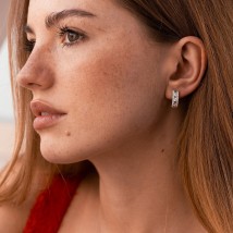 Gold earrings with diamonds sb0500nl Onyx