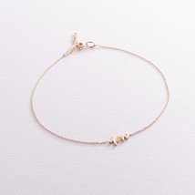 Gold ankle bracelet "Love" b04864 Onix 27