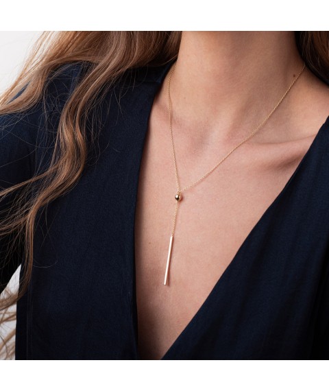 Necklace "Chloe" with a ball in yellow gold kol01925 Onyx 45