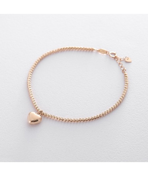 Gold bracelet "Heart" b03106 Onix 17