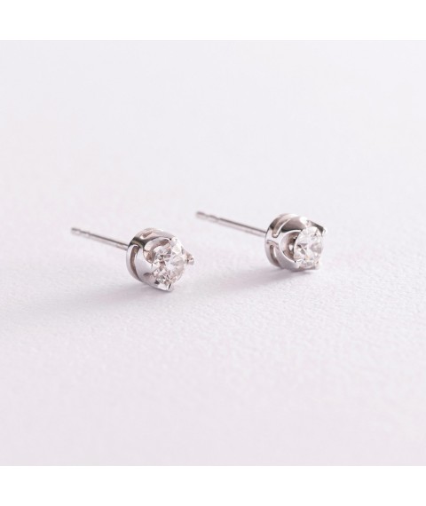 Gold earrings - studs with diamonds s178ar Onyx