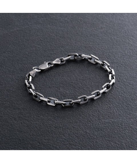 Silver bracelet with blackening (anchor weaving) chs20251 Onix 20