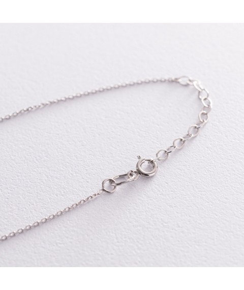 Double necklace "Ball and coin" in white gold count01893 Onix 40