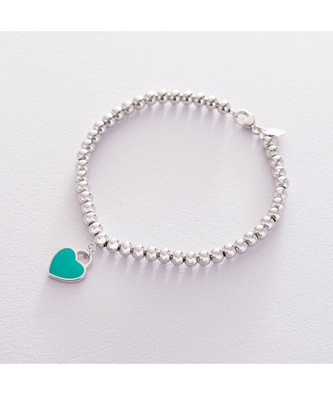 Silver bracelet with heart 141609 Onix 19