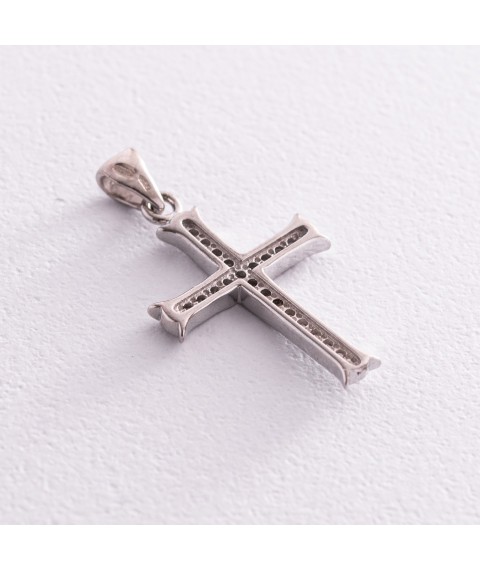 Срібний хрестик з фіанітами 132018 Онікс