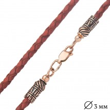 Red leather cord with gold clasp "Save and Preserve" (3 mm) count00941 Onix 55