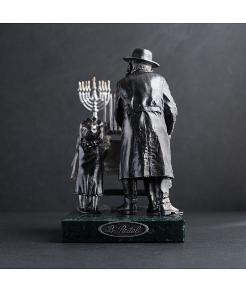 Срібна фігура "Єврейська субота" ручної роботи 23116 Онікс
