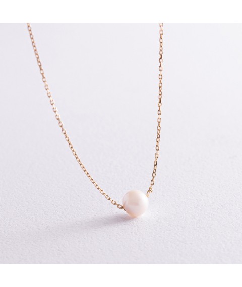 Necklace "Pearl on a chain" (yellow gold) coll02273 Onix 42
